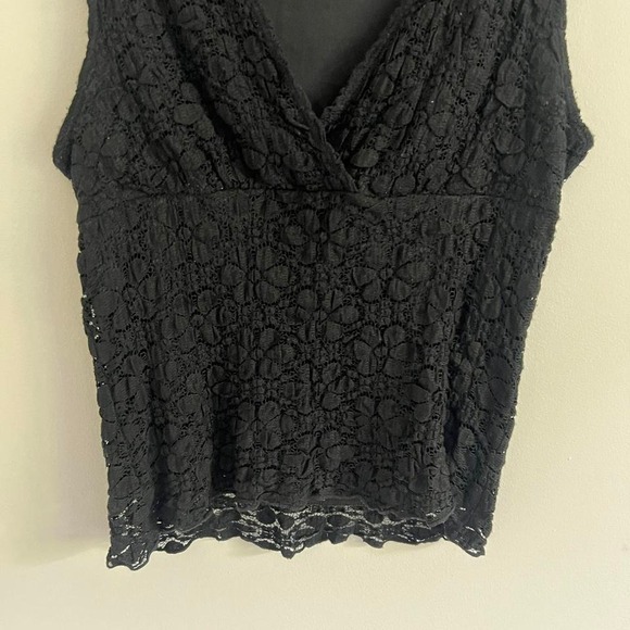 Y2K BLACK ONLY 9 LACE FLORAL OVERLAY‎ TANK TOP - Picture 4 of 7